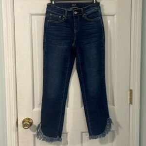 Very cute fringed bottom Earl brand ankle jeans. Size 2. Never worn.